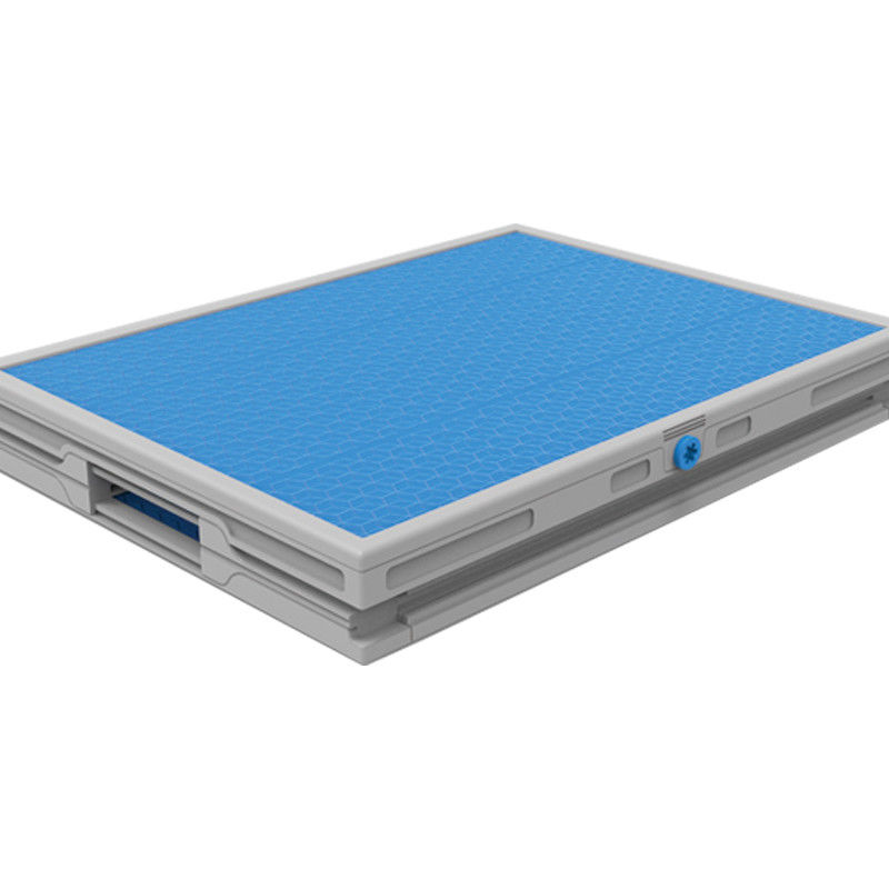 Blaues 300kg, das zusammenklappbaren Kunststoffpalette-Sperrklappenkasten Plastikcoaming-Kasten Coreflute lädt